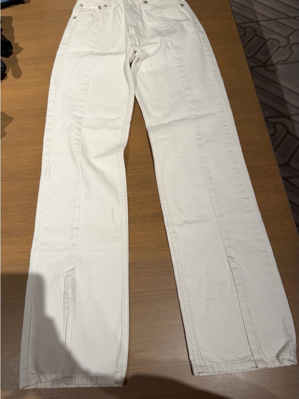 White Straight-Leg Jeans
